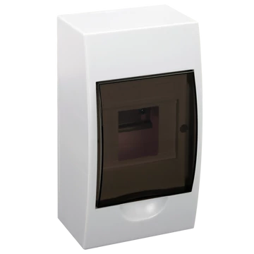 TRACON Falon kívüli elosztódoboz, füstszínű ajtóval, N/PE sínnel, 1x4 modul, IP40, (HxWxD=200x112x92mm) (EDFK-4/1)