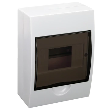 TRACON Falon kívüli elosztódoboz, füstszínű ajtóval, N/PE sínnel, 1x6 modul, IP40, (HxWxD=200x148x95mm) (EDFK-6/1)