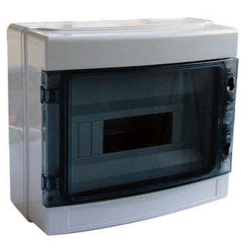 TRACON Falon kívüli elosztódoboz, átlátszó ajtóval, N/PE sínnel, 1x12 mod, HxWxD=260x300x140mm, IP65, 660V AC, 1000 V DC (EDFKIP65-12/1)