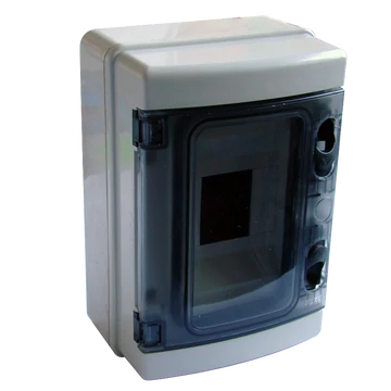 TRACON Falon kívüli elosztódoboz, átlátszó ajtóval, N/PE sínnel, 1x4 mod, HxWxD=210x140x100mm, IP65, 660V AC, 1000 V DC (EDFKIP65-4/1)