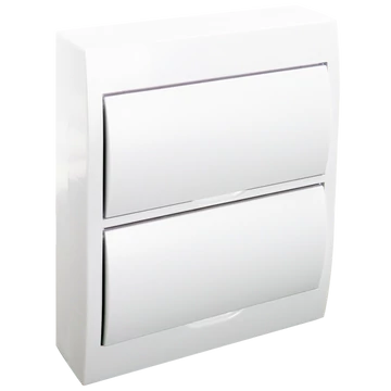 TRACON Falon kívüli elosztódoboz, fehér ajtóval, N/PE sínnel, 2x12 (24) modul, IP40, (HxWxD=325x270x98mm) (EDFKN-12/2)
