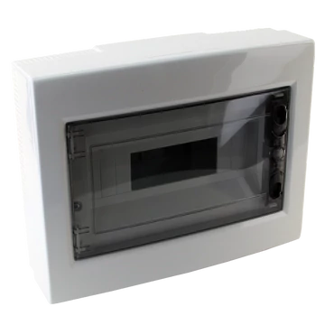 TRACON Falon kívüli elosztódoboz, füstszínű-sík ajtóval, NPE nélkül, 1x12 (12) modul, IP40, (HxWxD=260x330x92mm) (EDFKS-12/1)