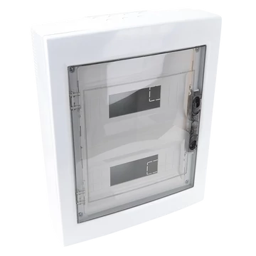 TRACON Falon kívüli elosztódoboz, füstszínű-sík ajtóval, NPE nélkül, 2x12 (24) modul, IP40, (HxWxD=415x330x100mm) (EDFKS-12/2)