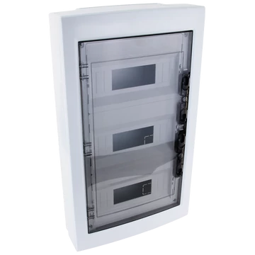 TRACON Falon kívüli elosztódoboz, füstszínű-sík ajtóval, NPE nélkül, 3x12 (36) modul, IP40, (HxWxD=570x330x100mm) (EDFKS-12/3)