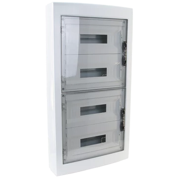 TRACON Falon kívüli elosztódoboz, füstszínű-sík ajtóval, NPE nélkül, 4x18 (72) modul, IP40, (HxWxD=872x464x120mm) (EDFKS-18/4)