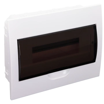 TRACON Süllyesztett elosztódoboz, füstszínű ajtóval, N/PE sínnel, 1x12 modul, IP40, (HxWxD=200x256x66mm) (EDS-12/1)