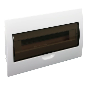 TRACON Süllyesztett elosztódoboz, füstszínű ajtóval, N/PE sínnel, 1x18 modul, IP40, (HxWxD=216x363x76mm) (EDS-18/1)