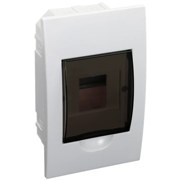 TRACON Süllyesztett elosztódoboz, füstszínű ajtóval, N/PE sínnel, 1x4 modul, IP40, (HxWxD=200x112x66mm) (EDS-4/1)
