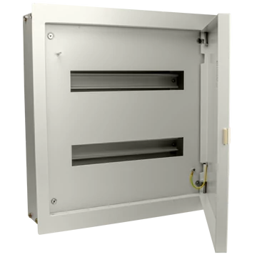 TRACON Fém elosztódoboz süllyesztett, maszkos, fehér, 2x16 mod, HxWxD = 476x464x115mm, IP42, RAL1013 (EDSF-16/2)