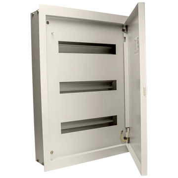 TRACON Fém elosztódoboz süllyesztett, maszkos, fehér, 3x16 mod, HxWxD = 626x464x115mm, IP42, RAL1013 (EDSF-16/3)
