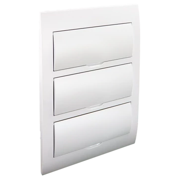 TRACON Süllyesztett elosztódoboz, fehér ajtóval, N/PE sínnel, 3x14 (42) modul, IP40, (HxWxD=455x293x76mm) (EDSN-14/3)