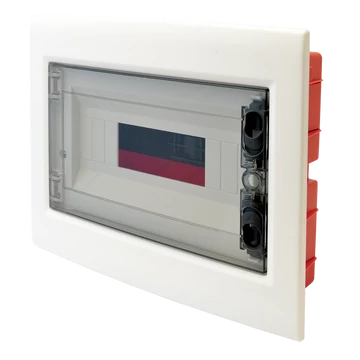 TRACON Süllyesztett elosztódoboz, füstszínű-sík ajtóval, NPE nélkül, 1x12 (12) modul, IP40, (HxWxD=200x256x66mm) (EDSS-12/1)