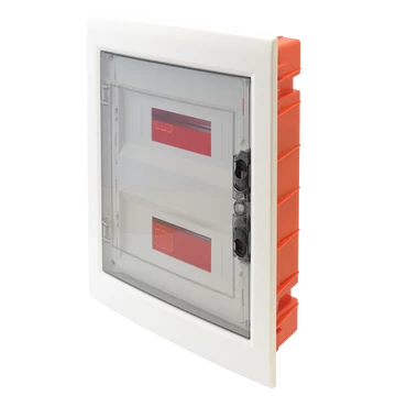 TRACON Süllyesztett elosztódoboz, füstszínű-sík ajtóval, NPE nélkül, 2x12 (24) modul, IP40, (HxWxD=395x305x85mm) (EDSS-12/2)
