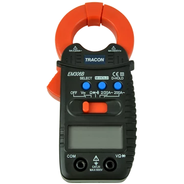 TRACON Digitális lakatfogó, DCV, ACV, ACA 200A, OHM (EM306B)