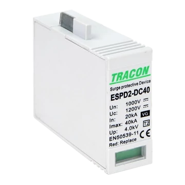 TRACON T2 DC típusú VG túlfeszültséglevezető, betét 1000V, Ucpv: 1200V; In:20kA; Imax:40kA; Up:4kV; Var+GTD (ESPD2-DC40-1000VG)
