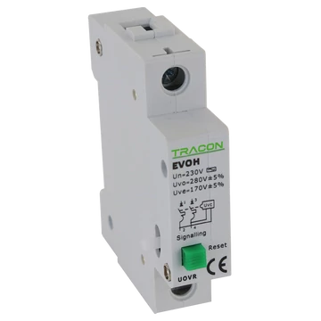 TRACON Feszültségcsökkenési-növekedési kioldó EVOH-hoz, Un:230VAC, 50Hz, Udown:170VAC, Uup:270VAC (EVOH-UOVR)