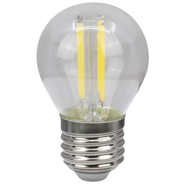 TRACON COG LED gömb fényforrás, átlátszó, 230 VAC, E27, 4W, 470 lm, G45, 2700K, EEI=E (FILG454WW)