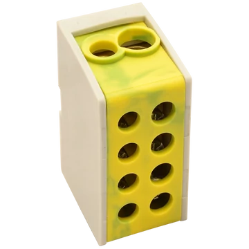 TRACON Főáramköri leágazó kapocs, sínre szerelhető, zöld/sárga, 2x16mm2 / 2x16mm2, 400VAC, 76A (FLE-16ZS)