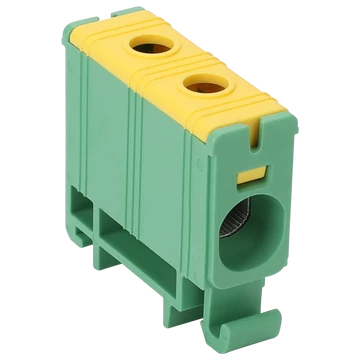 TRACON Főáramköri leágazó kapocs, sínre szerelhető, zöld-sárga, 2.5-35mm2, max. 1000VAC, 1500VDC, max.135A (FLEAL-35/1ZS)