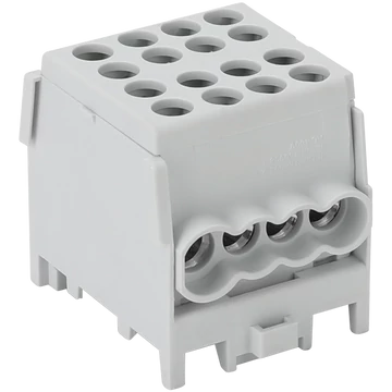 TRACON Főáramköri leágazó kapocs, sínre szerelhető, szürke, 2.5-25mm2, max. 1000VAC/DC, max.101A (FLECU-25-16-4)