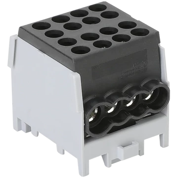 TRACON Főáramköri leágazó kapocs, sínre szerelhető, fekete, 2.5-25mm2, max. 1000VAC/DC, max.101A (FLECU-25-16-4F)