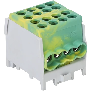 TRACON Főáramköri leágazó kapocs, sínre szerelhető, zöld/sárga, 2.5-25mm2, max. 1000VAC/DC, max.101A (FLECU-25-16-4ZS)