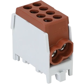 TRACON Főáramköri leágazó kapocs, sínre szerelhető, barna, 2.5-25mm2, max. 1000VAC/DC, max.101A (FLECU-25-25-2B)