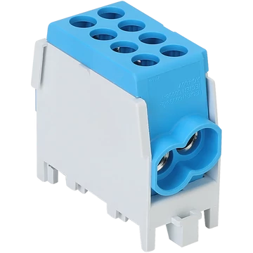 TRACON Főáramköri leágazó kapocs, sínre szerelhető, kék, 2.5-25mm2, max. 1000VAC/DC, max.101A (FLECU-25-25-2K)