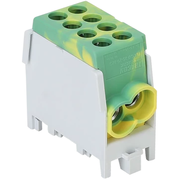 TRACON Főáramköri leágazó kapocs, sínre szerelhető, zöld/sárga, 2.5-25mm2, max. 1000VAC/DC, max.101A (FLECU-25-25-2ZS)