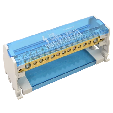 TRACON Moduláris elosztóblokk nyitható fedéllel, 2x25(25)mm2 / 6x10(6)mm2, 7x16(10)mm2, 500VAC/DC, 100A (FLSO25-2P15)