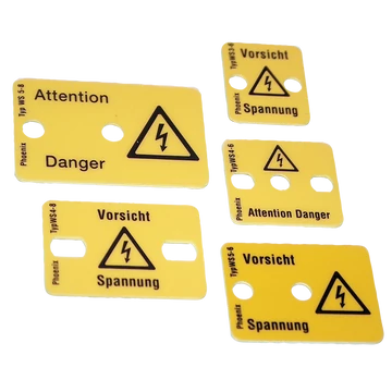 TRACON Figyelmeztető tábla sorozatkapocshoz, 8 raszteres, 3 modul, 21x18mm (FT8-3)