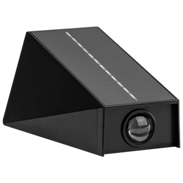 TRACON Napelemes kerti falilámpa, 0,4W, 3000K, 30 lm, 3,7V/1300mAh Li, IP44 (GARSL2)