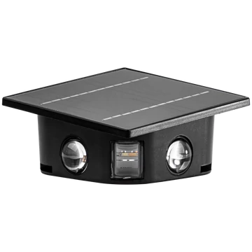 TRACON Napelemes kerti falilámpa, 0,4W, 3000K, 36 lm, 3,7V/1300mAh Li, IP44 (GARSL6)