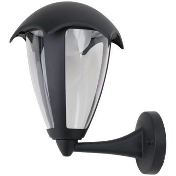 TRACON LED-es kültéri fali lámpa, álló karos, 230 VAC, 50 Hz, 8 W, 550 lm, 3000 K, IP54, EEI=G (GARU8W)