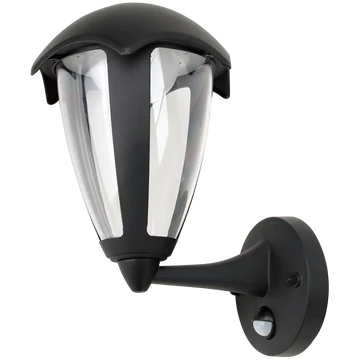 TRACON LED kültéri fali lámpa mozg.érz. álló kar, 230 VAC, 50 Hz, 8 W, 550 lm, 3000 K, IP54, EEI=G (GARUM8W)