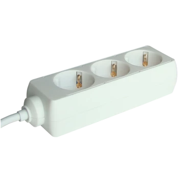 TRACON Hordozható elosztósáv, normál, fehér,3×SCHUKO, 1,5m, max.16A, 250VAC, 3680W, 3x1,0mm2, H05VV-F (H3)