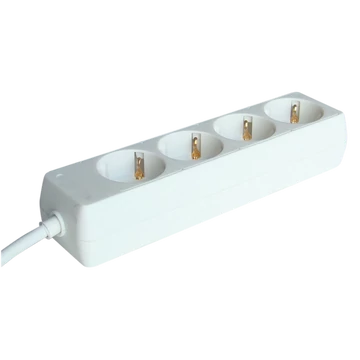 TRACON Hordozható elosztósáv, normál, fehér, 4xSCHUKO, 3m, max.16A, 250VAC, 3680W, 3x1,5mm2, H05VV-F (H4-3M)