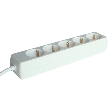 TRACON Hordozható elosztósáv, normál, fehér, 5xSCHUKO, 5m, max.16A, 250VAC, 3680W, 3x1,5mm2, H05VV-F (H5-5M)