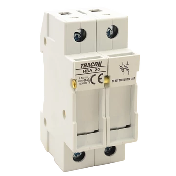 TRACON Szakaszolókapcsoló-biztosítóhengeres bizt.hoz, maszkolható, 20A, 8x32mm; Un=230V/400V (HBA-2P-20)
