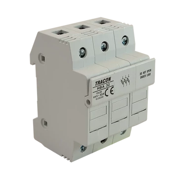 TRACON Szakaszolókapcsoló-biztosítóhengeres bizt.hoz, maszkolható, 20A, 8x32mm; Un=230V/400V (HBA-3P-20)