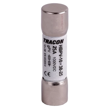TRACON Hengeres biztosító PV, gPV, 25A, 1000VDC, 5kA, 10x38 (HBPV-10X38-25)