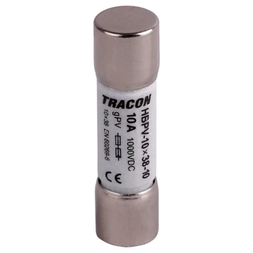 TRACON Hengeres biztosító PV, gPV, 8A, 1000VDC, 10kA, 10x38 (HBPV-10X38-8)