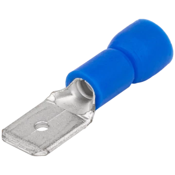 TRACON Szigetelt rátolható csatlakozó csap, sárgaréz, kék, 4,8x0,8mm, 2,5mm2 (KCS5)