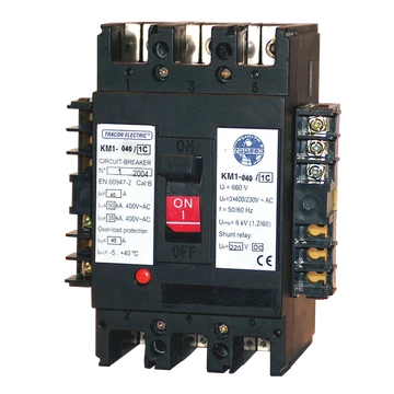TRACON Kompakt megszakító, 230V AC munkaáramú kioldóval, 3x230/400V, 50Hz, 63A, 50kA, 1xCO (KM2-063/1A)