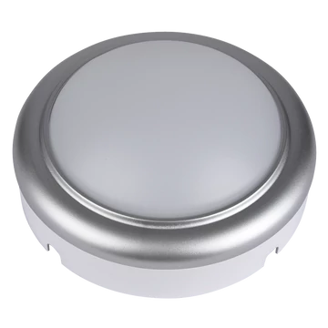 TRACON Műanyag házas LED hajólámpa ezüst kerettel, kerek, 230 V, 50 Hz, 8 W, 4000 K, 560 lm, IP54, ABS+PC, EEI=G (LHLMKS8NW)