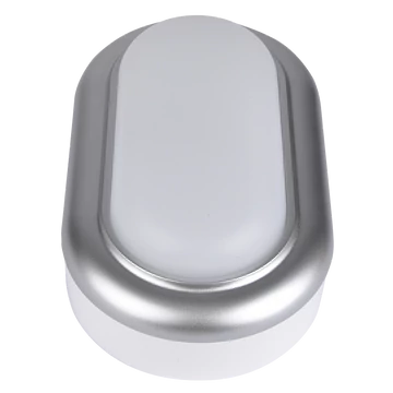 TRACON Műanyag házas LED hajólámpa ezüst kerettel, ovális, 230 V, 50 Hz, 8 W, 4000 K, 560 lm, IP54, ABS+PC, EEI=G (LHLMOS8NW)
