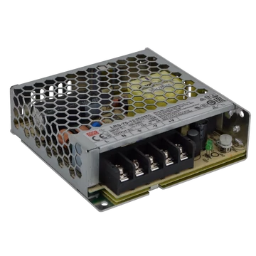 TRACON Fém házas LED meghajtó szalagokhoz, szabályozható DC kimenet, 85-264 VAC / 12 VDC, 75 W, 0-6 A (LRS-75-12)
