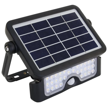 TRACON Napelemes LED fényvető mozgásérzékelővel, 5 W, 4000 K, 500 lm, IP65, 3,7 V 2x1500 mAh (LSFL5W)