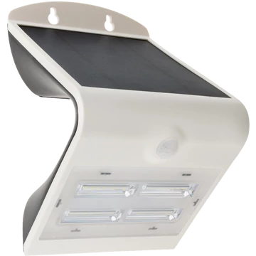TRACON Napelemes LED fali világítótest mozgásérzékelővel, fehér, 3,2 W, 4000 K, 400 lm, IP65, 3,7 V, 2 Ah (LSLBW3W)
