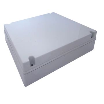 TRACON Elektronikai doboz, világos szürke, teli fedéllel, 380x300x120mm, IP55 (MED383012)